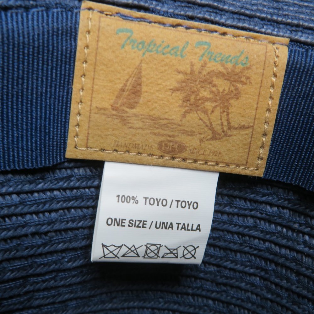 Tropical Trends DPC Dorfman Pacific Beach Floppy Sun Hat Do Not Disturb Blue‎ - Picture 5 of 5